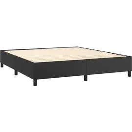 vidaXL Boxspringbett mit Matratze & LED Schwarz 180x200 cm Kunstleder