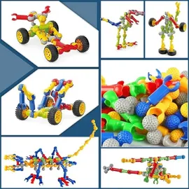 Coil Spielbausteine, Baustein-Set, Verbindungsbausteine, Anschlussblocksatz, Lernspielzeug, Bauspielzeug, für Kinder ab 3 Jahren, Fahrzeuge, (125 T...