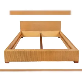 ab:stil.art.moebel Loombett Korbbett Doppelbett Honigfarben aus Loom-Geflecht 200 x 200 cm TUNIS