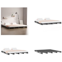 vidaXL Palettenbett Grau 120x200 cm Massivholz Kiefer - Palettenbett - Palettenbetten - Paletten Bett - Paletten Betten