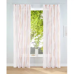 Gardine »Dimona«, (2 St.), 2er-Set, Bestseller, Polyester, Wellen, 432410-6 creme/terra