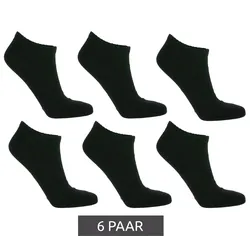 6 Paar TASTIQ Sneaker-Socken schlichte Baumwoll-Socken in Geschenkbox Sport-Socken Schwarz - 35-38