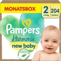 Pampers Pampers® Windeln HarmonieTM Größe Gr.2 (4-8 kg) für Neugeborene (0-3 Monate), 204 St.