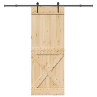 vidaXL Schiebetür mit Beschlag 85x210 cm Massivholz Kiefer