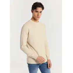 Lois Jeans für Herren. 176583903 Beige gestrickt gestrickt Box Hals Pullover Blase stricken (XL), Lässig, Baumwolle, Langarm