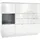 Vladon Highboard 153 x 123 x 37 cm Grau Hochglanz