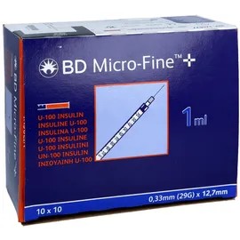 BD MICRO-FINE+ Insulinspr.1 ml U100 0.33x12.7 mm