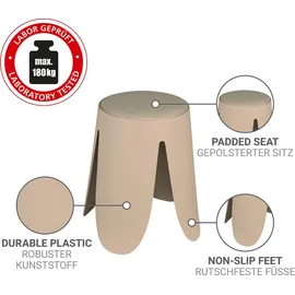 Wenko Badhocker Comiso beige matt, belastbar bis 180 kg