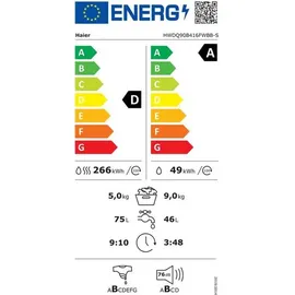 Haier HWDQ90B416FWBB-S Waschtrockner (9 kg / 5 kg, 1600 U/min)