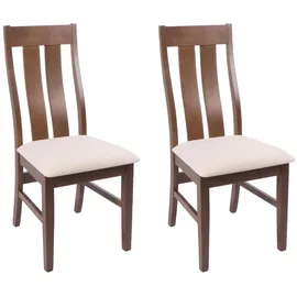 Mendler Esszimmerstuhl HWC-M58 Stoff creme 2er Set