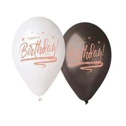 Ballon 33 cm 5 Stück - Happy Birthday Luxury