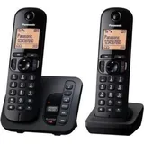 Schwarzes duo-dect-schnurlostelefon mit anrufbeantworter Panasonic KXTGC222FRB - Schwarz