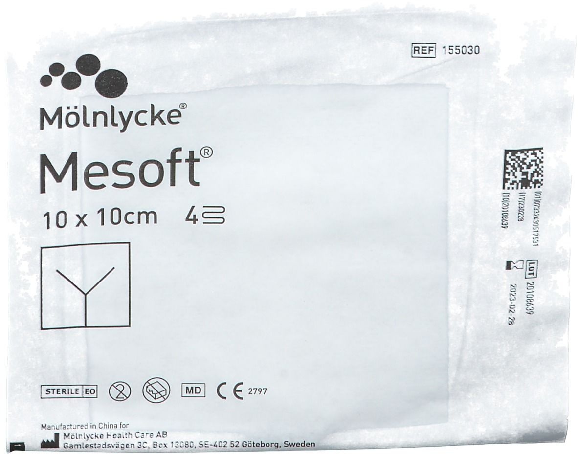 Mesoft Compresses Split Stérile 10cm x 10cm 1 pc(s) Compresses