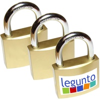 legunto® 3 x Vorhängeschloss gleichschließend. 20% leichter und kleiner als ein übliches Vorhängeschloss Set mit 18 Schlüssel die zu jedem Schloss des Sets passen.