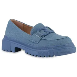 Damen Plateauschuhe in Blau Denim