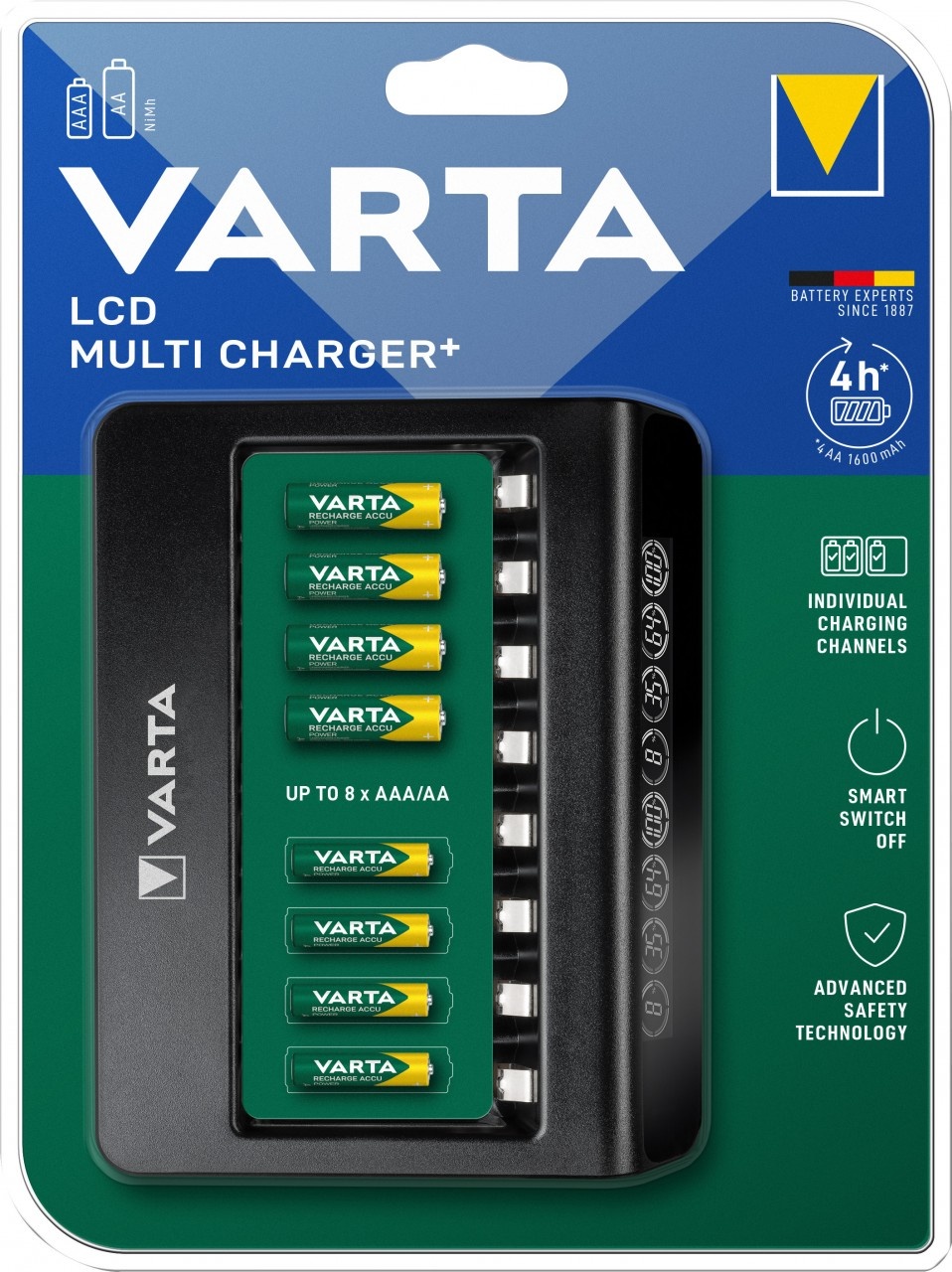 Produktbild Varta Akku NiMH, Universal Ladegerät, LCD Multi Charger+ ohne Akkus, für AA/AAA, USB