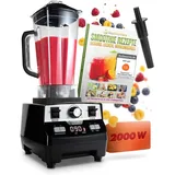 Hochleistungsmixer 2000W Standmixer Smoothie Hochleistung Smoothie-Maker Profi Mixer Blender - 2L Tritan, BPA-FREI, 9 Stufen, Digital-Timer - Schwarz