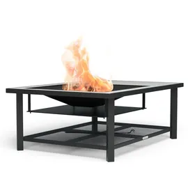 Blumfeldt Merano Avanzato L 3-in-1-Feuerschale mit Grillfunktion als Tisch, nutzbar 122 x 87 cm Weiß