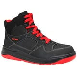 ELTEN MAVERICK black-red Mid ESD S3, Herren, Leder, Stahlkappe, leicht, sportlich, Schwarz, Größe: 43