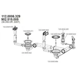 Franke Ab- / Überlaufgarnitur 3 1/2 Zoll für FRANKE Spüle Active Kitchen 654 / AKX 654 mit Integralablauf / Ersatzteil / Ablaufverbindung