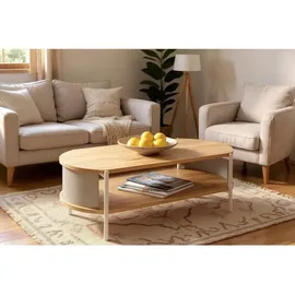 Haku-Möbel Couchtisch Eiche natur Kaschmirgrau 54 x 37 x 100 cm
