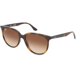 Ray-Ban RB 4378 Damen-Sonnenbrille Vollrand Quadratisch Kunststoff-Gestell, braun
