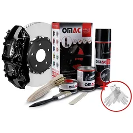 Omac Sprühfarbe OMAC Bremssattellack New York Schwarz Glänz Auto Lack Set, Hitzbeständig, Starke Haftung, Einfache DIY-Anwendung schwarz