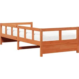 vidaXL Tagesbett mit Matratze Wachsbraun 80x200 cm Massivholz Kiefer