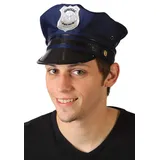 Foxxeo Polizeimütze Mütze Polizist Polizei Kostüm blau USA Navy Cop US Gr. 56-60 Größe 58