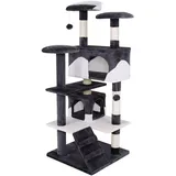 LIONTO Katzenkratzbaum 130 cm grau/weiß