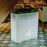 MOOVERE Rechteckiger Blumentopf mit Licht, 80 cm Höhe, beleuchtet durchscheinend, Kabel oder Akku, für Innen- und Außenbereich, Design, für Pflanzen und Blumen, 80 x 32 x 80 cm (Stromversorgung Kabel)