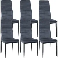 CLP Esszimmerstuhl Mayfair Samt hellgrau 6er Set
