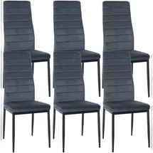 CLP Esszimmerstuhl Mayfair Samt hellgrau 6er Set