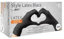 Style Latex Black Einmalhandschuhe, puderfrei, schwarz 14-028-S , 1 Packung = 100 Stück, Größe S