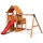 fungoo Spielturm Big Leader Move Rot mit Schaukel und Rutsche
