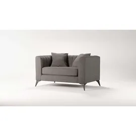 Home Affaire Loveseat HOME AFFAIRE "MATTHEW Loungesessel, Maße B/T/H: 130/86/74 cm", grau (taupe), B:130cm H:74cm T:86cm, 100% Polyester, Sessel, incl. Zierkissen, feine Steppung im Rücken, belastbar bis 200kg