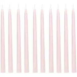 10 Stabkerzen 24cm - Leuchterkerzen Tafelkerzen Spitzkerzen Dekokerzen Kerzen für Geburtstag Hochzeit Verlobung Geburt Babyparty Party Altrosa Matt