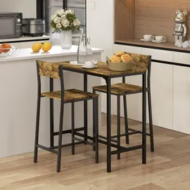 Homcom Bartisch Set 89 x 87 x 45 cm Braun
