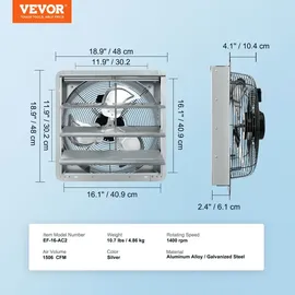 Vevor 40,6 cm Abluftventilator Aluminium