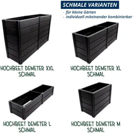 KHW Demeter XXL schmal 158 x 44 x 92 cm Anthrazit