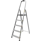 Stehleiter 5 Stufen Alu Leiter klappbar Haushaltsleiter Klappleiter Trittleiter