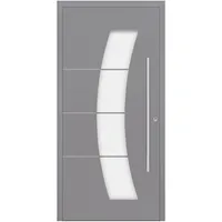 Aluminium-Haustür Moderno M340 Premium Silbergrau Metallic 110 cm x 210 cm DIN L