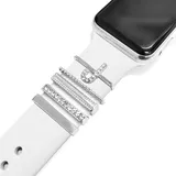 5 Stücke Edelstahl Dekorative Ringschlaufen Schmuck Uhrenarmband Zubehör Charms Kompatibel für Apple Watch Silikonbänder Charms für Galaxy Uhrenarmband Passend für alle Uhrenarmbänder