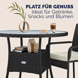 CASARIA Gartentisch Ø 80 x 74 cm schwarz