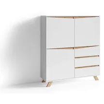 byLIVING Highboard Valentin 120 x 137 x 38 cm Weiß/Braun