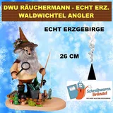 Drechselwerkstatt Uhlig Räuchermann Waldwichtel Angler 26 cm mehrfarbig