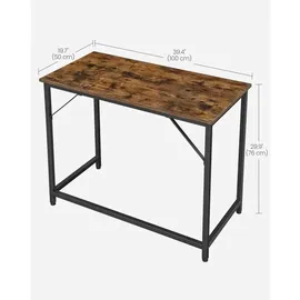Möbel Kraft Schreibtisch Vintage-Braun / Schwarz