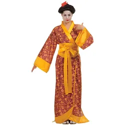 Gelb Goldener Geisha Kimono - S