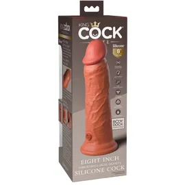 King Cock Elite King Cock“ „8“ Vibrating Silicone Dual Density Cock, Tan, 8 Zoll