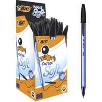 BIC Cristal Soft Kugelschreiber mit mittlerer Spitze - Schwarz, 50er Box